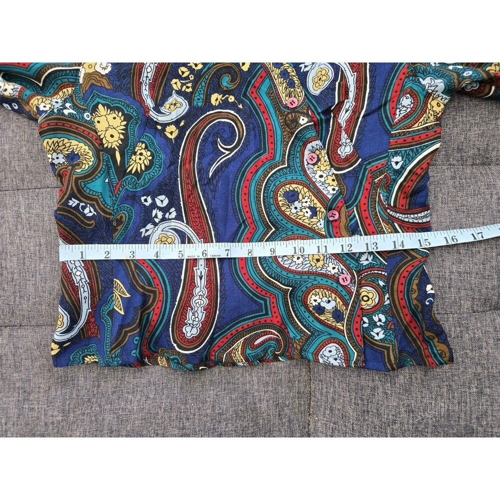 Vtg François Viannay Paris Anastasia Blouse Women’s 36 (S) 100% Wool Paisley - Picture 11 of 12